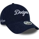 cepice-zaoblena-namornicka-modra-nastavitelny-9twenty-cord-script-los-angeles-dodgers-mlb-new-era