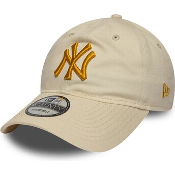Čepice zaoblená béžová nastavitelný dorado 9TWENTY League Essential New York Yankees MLB New Era