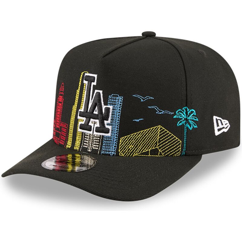 cepice-zaoblena-cerna-snapback-9fifty-a-frame-precurved-skyline-los-angeles-dodgers-mlb-new-era