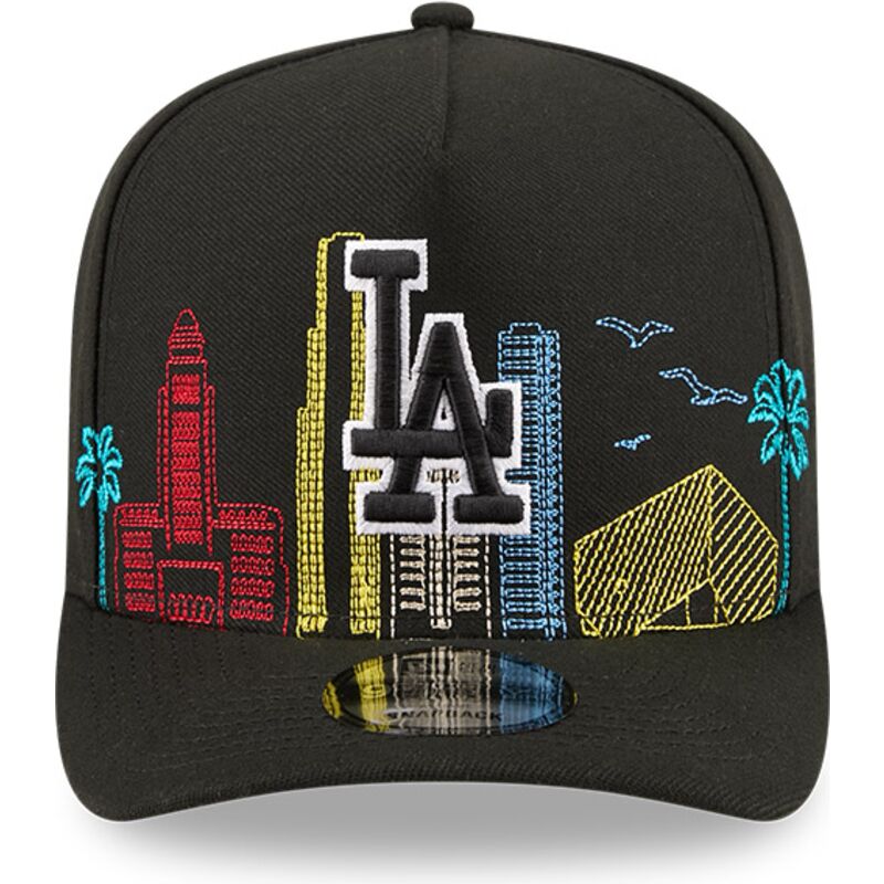 cepice-zaoblena-cerna-snapback-9fifty-a-frame-precurved-skyline-los-angeles-dodgers-mlb-new-era