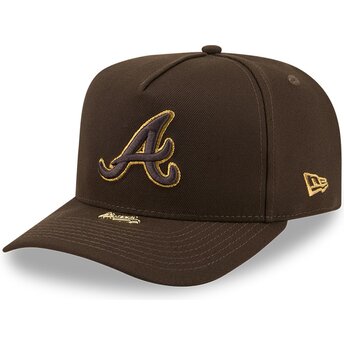 Čepice zaoblená hnědá snapback 9FIFTY A Frame Precurved Visor Pin Atlanta Braves MLB New Era