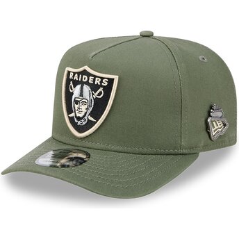 Čepice zaoblená zelená snapback 9FIFTY A Frame Precurved Side Pin Las Vegas Raiders NFL New Era