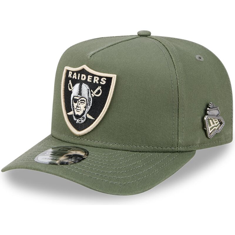 cepice-zaoblena-zelena-snapback-9fifty-a-frame-precurved-side-pin-las-vegas-raiders-nfl-new-era