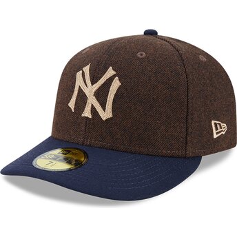 Čepice zaoblená hnědá přiléhavá 59FIFTY Precurved New York Yankees MLB New Era