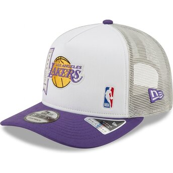 Čepice zaoblená fialová snapback 9FIFTY A Frame Precurved Multi Patch Los Angeles Lakers NBA New Era