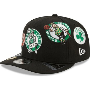 Čepice zaoblená černá snapback 9FIFTY A Frame Precurved Multi Patch Boston Celtics NBA New Era