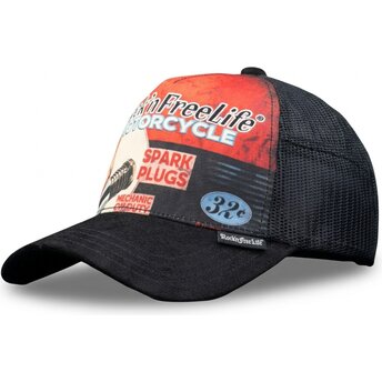 Čepice zaoblená černá snapback N°240 Spark Plugs Rock’nFreeLife
