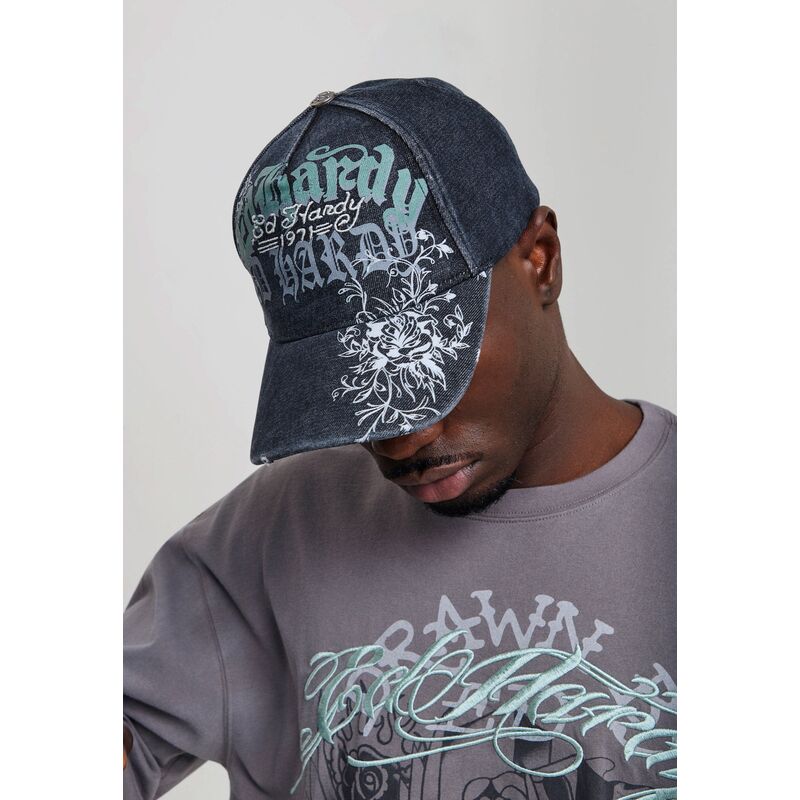 cepice-zaoblena-cerna-nastavitelny-distressed-floral-gothic-ed-hardy