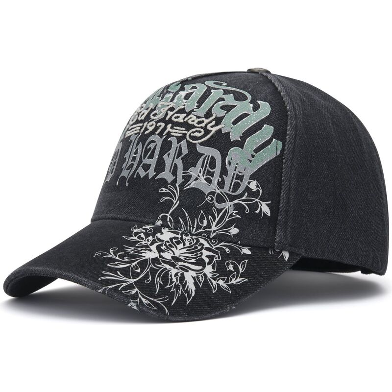 cepice-zaoblena-cerna-nastavitelny-distressed-floral-gothic-ed-hardy