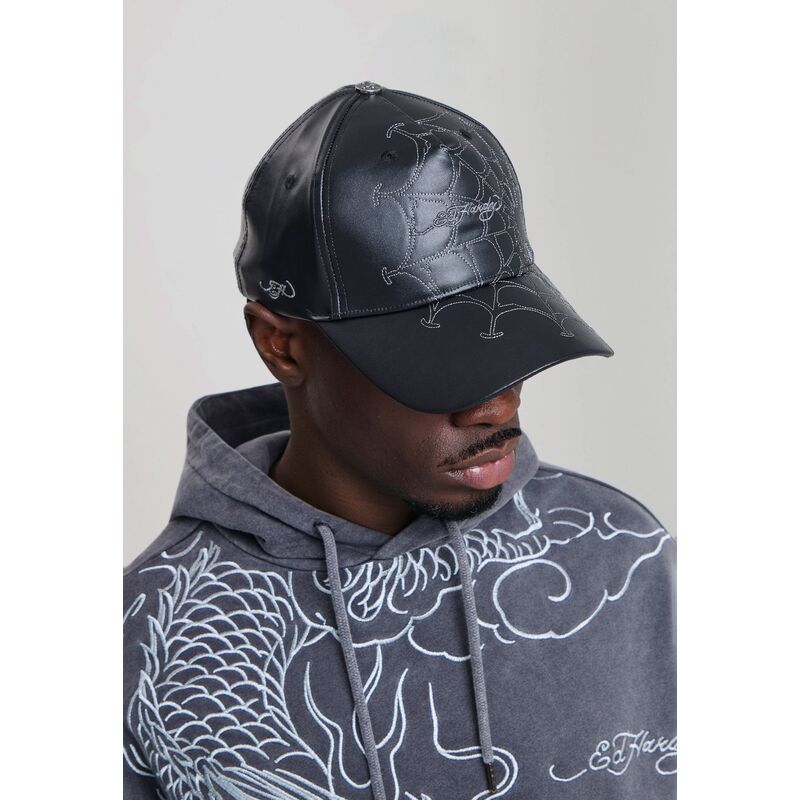 cepice-zaoblena-cerna-nastavitelny-spiderweb-pu-leather-ed-hardy