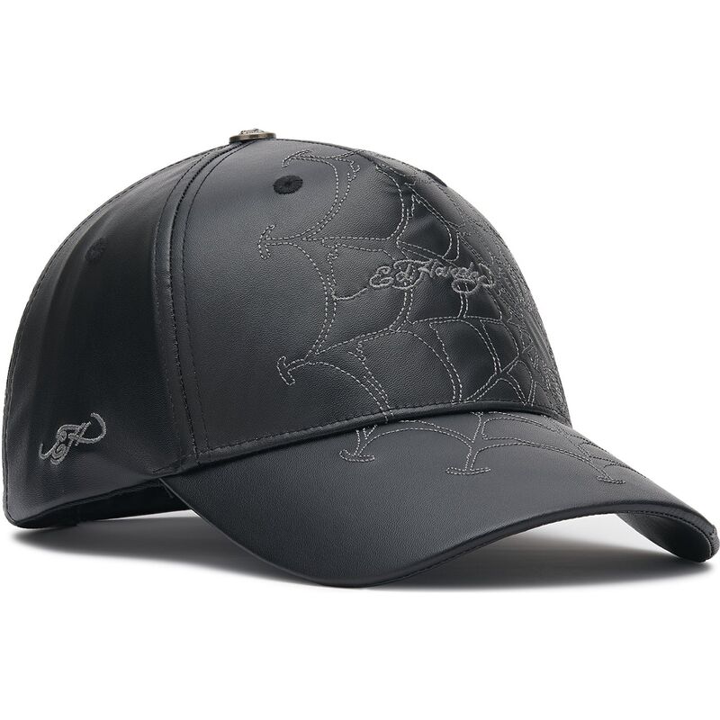 cepice-zaoblena-cerna-nastavitelny-spiderweb-pu-leather-ed-hardy