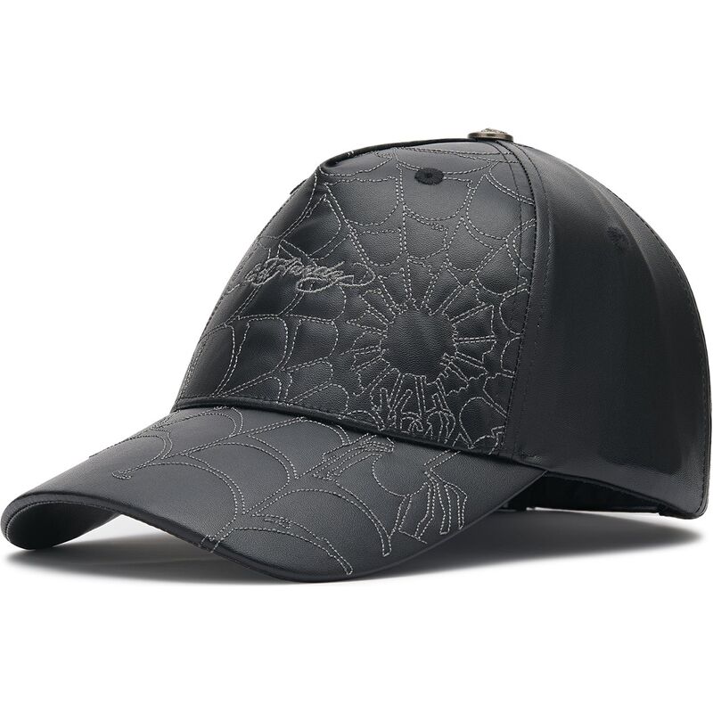 cepice-zaoblena-cerna-nastavitelny-spiderweb-pu-leather-ed-hardy