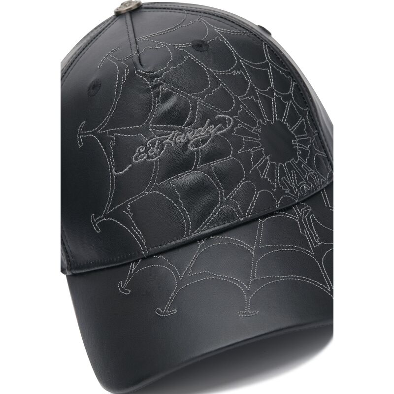 cepice-zaoblena-cerna-nastavitelny-spiderweb-pu-leather-ed-hardy