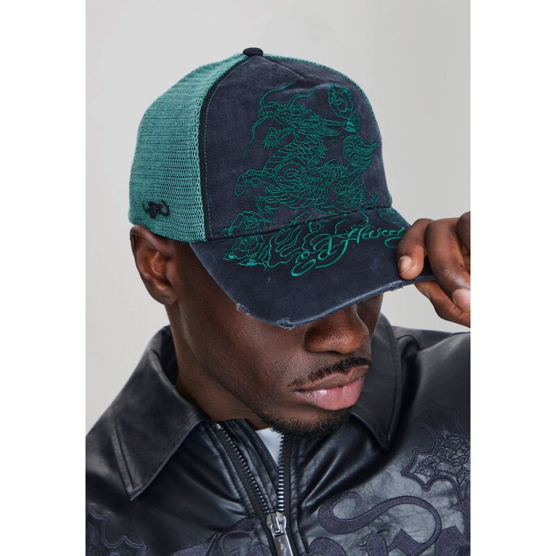 cepice-zaoblena-cerna-snapback-outline-distressed-ed-hardy