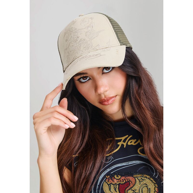 cepice-zaoblena-khaki-snapback-outline-ed-hardy