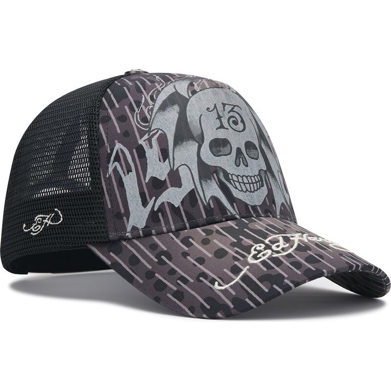 cepice-zaoblena-cerna-snapback-13-skull-ed-hardy