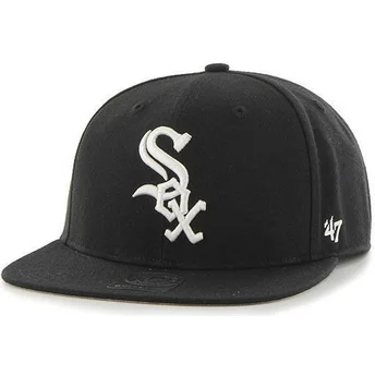 47 Brand Flat Brim MLB Chicago White Sox Smooth Snapback Cap schwarz 