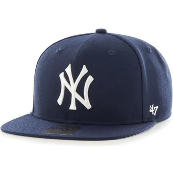 Μπλε σκούρο επίπεδο καπέλο snapback MLB New York Yankees της 47 Brand