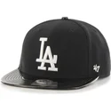 schwarze-snapback-kappe-mit-flachem-schirm-und-glanzendem-visor-von-mlb-los-angeles-dodgers-von-47-brand