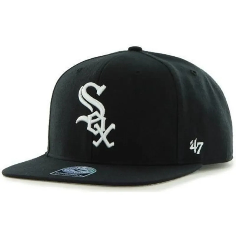 cepice-rovna-cerna-snapback-lateral-chicago-white-sox-mlb-47-brand cepice-rovna-cerna-snapback-lateral-chicago-white-sox-mlb-47-brand