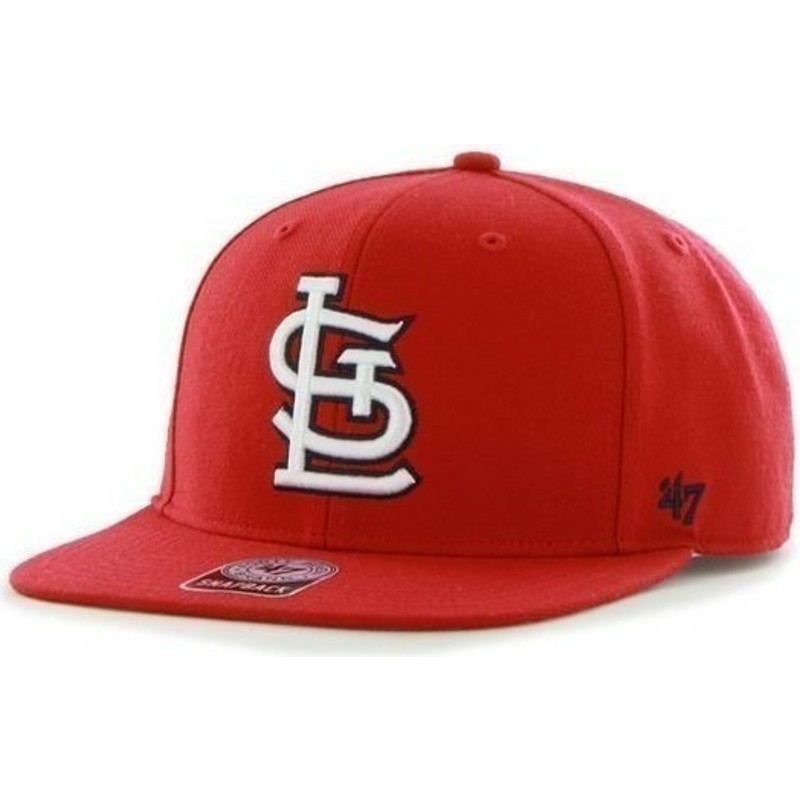 47-brand-flat-brim-seitliches-logo-mlb-saint-louis-cardinals-smooth-snapback-cap-rot