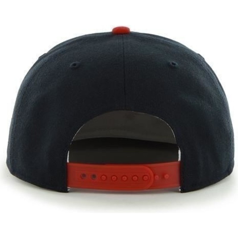 47-brand-flat-brim-mit-altem-logo-seitliches-logo-mlb-cleveland-indians-smooth-snapback-cap-marineblau