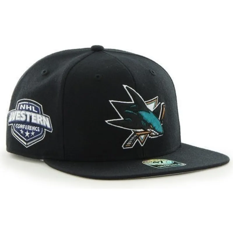 cepice-rovna-cerna-snapback-san-jose-sharks-nhl-47-brand