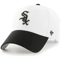 mlb-chicago-white-sox-kappe-mit-gebogenem-schirm-in-weiss-und-schwarzem-schirm-von-47-brand