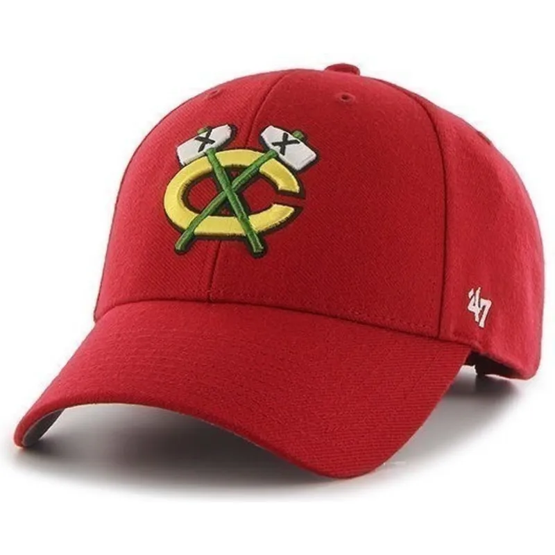 cepice-zaoblena-cervena-nastavitelny-chicago-blackhawks-nhl-47-brand