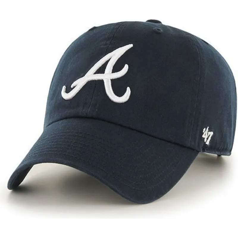 cap-zaoblena-navy-blue-adjustable-strap-frontal-atlanta-braves-mlb-47-brand cap-zaoblena-navy-blue-adjustable-strap-frontal-atlanta-braves-mlb-47-brand