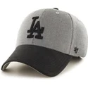 graue-gebogene-kappe-mit-schirm-und-schwarzem-los-angeles-dodgers-mlb-logo-von-47-brand