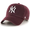 gebogene-weinrote-kappe-von-new-york-yankees-mlb-clean-up-von-47-brand