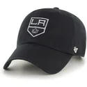 schwarze-los-angeles-kings-nhl-clean-up-kappe-mit-gebogenem-schirm-von-47-brand