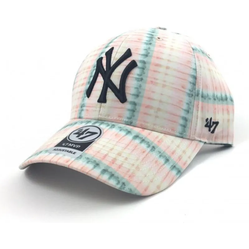 rosa-gebogene-kappe-mit-blumenmuster-von-new-york-yankees-mlb-von-47-brand