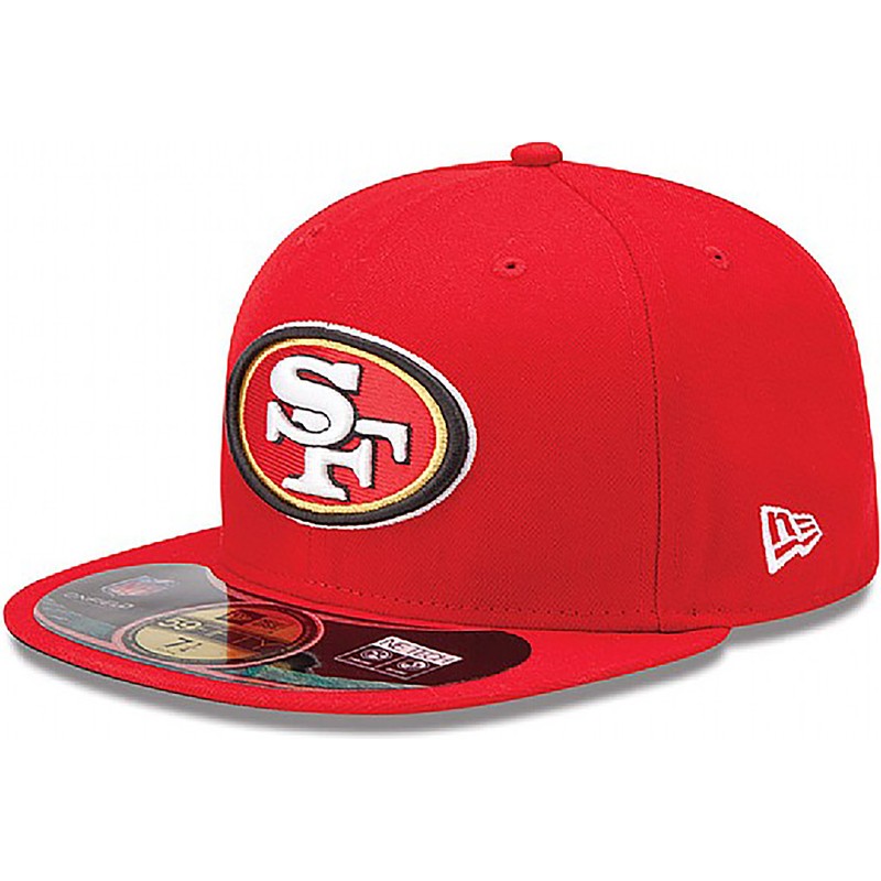 new-era-flat-brim-59fifty-authentic-on-field-game-san-francisco-49ers-nfl-fitted-cap-rot